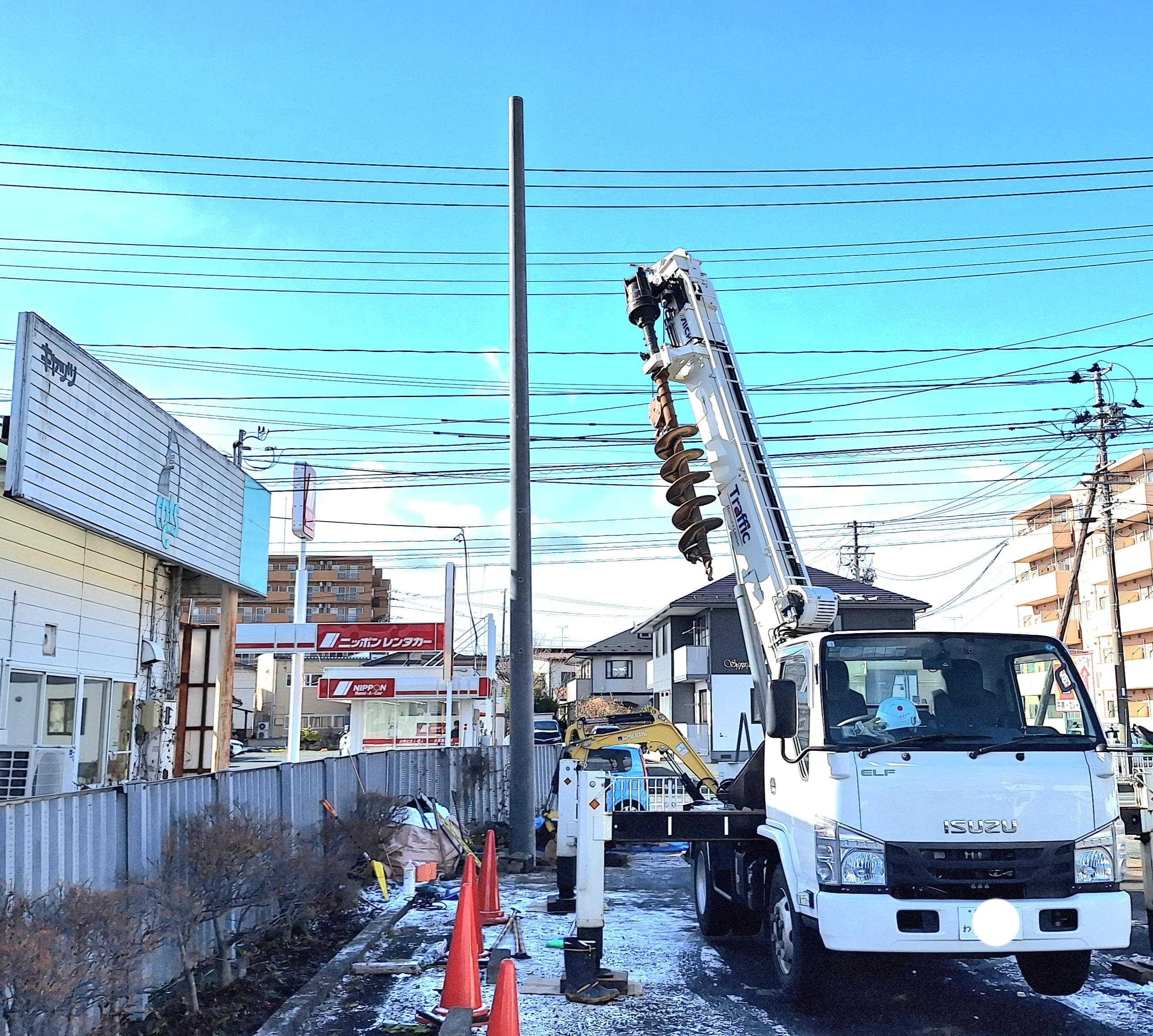 建柱工事の施工風景写真
